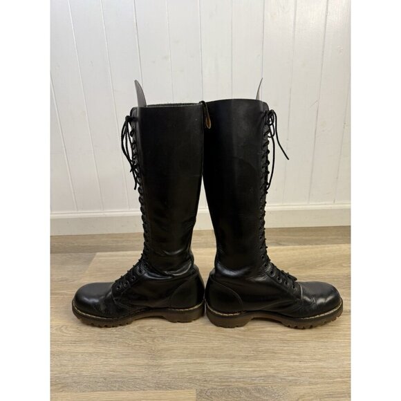 Vtg Doc Dr Martens 20 Eye Black Boots UK 8 | M 9 | W 10 England 80s 90s Punk - Picture 11 of 16